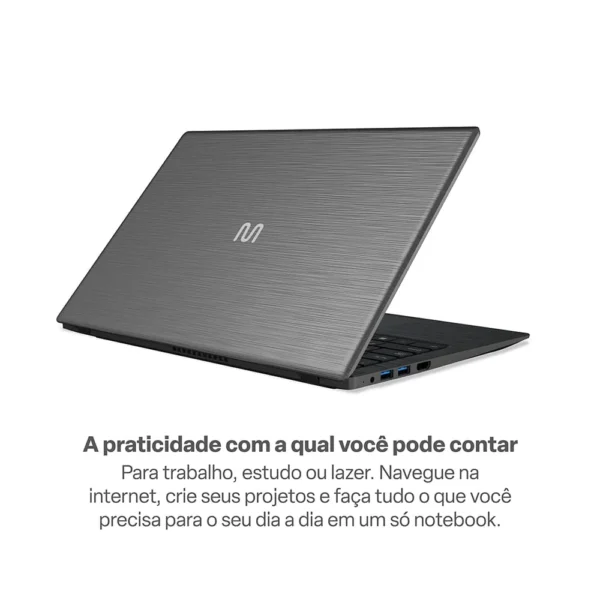 Notebook Ultra, Linux, 15,6 Pol. HD, Intel Celeron, 240GB SSD/ 8GB RAM, Cinza Escovado - UB262 - Image 5