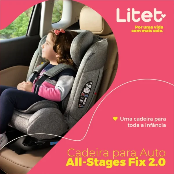 Cadeira para Auto 0-36Kg Isofix All Stages Fix 2.0 Cinza Litet - BB452 - Image 2